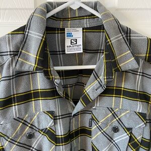 Salomon Black, Gray & Yellow Plaid Shirt